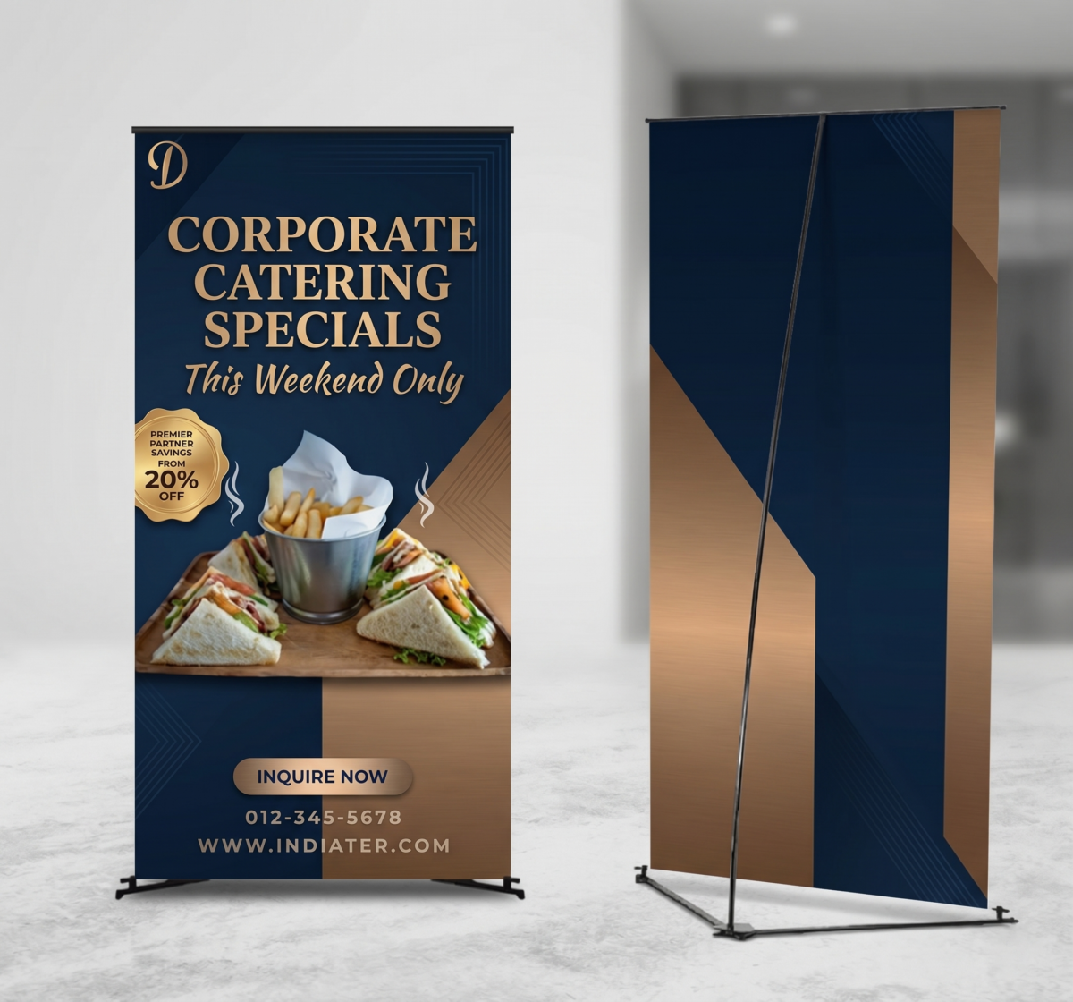 V banner standee for outdoor promotion