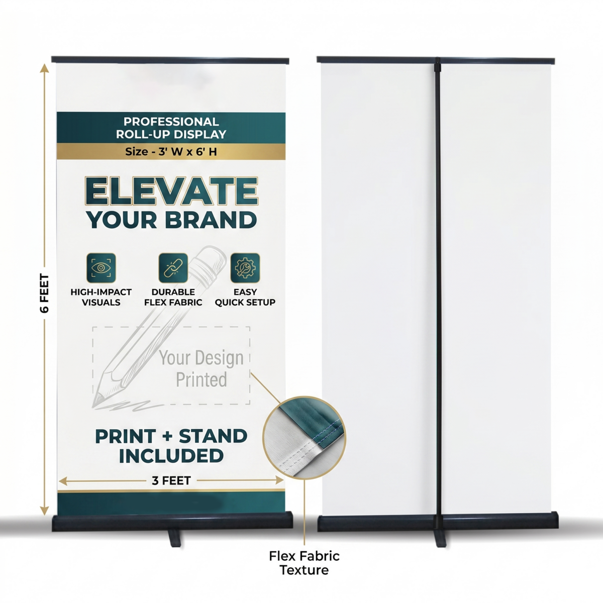 Portable black advertising standee