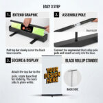 Black rollup standee for business promotion