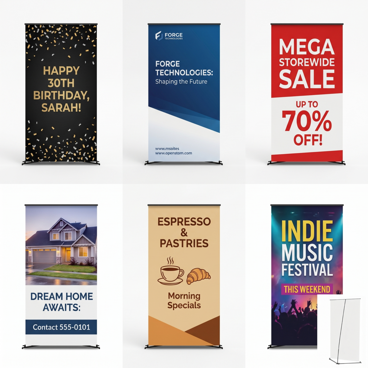 Lightweight banner stand for exhibitions