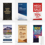 Lightweight banner stand for exhibitions