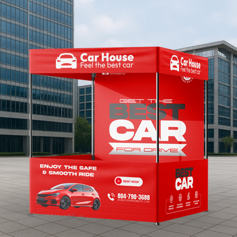 Portable non-customized canopy tent for fairs
