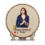 Customize UV Printing Natural Slice Wooden Round Photo Frame - Image 2