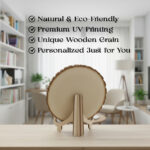 Customize UV Printing Natural Slice Wooden Round Photo Frame - Image 5
