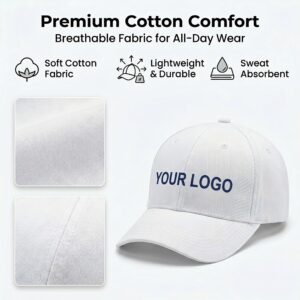 Customize white cap with logo printing