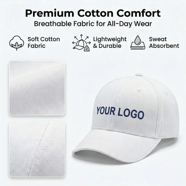 Customize white cap with logo printing